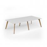 Unity worktable 2800w x 1400d with 4x solid oak legs, top in white UDW2814-WH