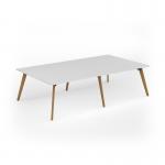Unity worktable 2800w x 1600d with 4x solid oak legs, top in white UDW2816-WH