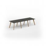 Unity worktable 3000w x 1000d with 4x solid oak legs, top in onyx grey UDW3010-OG