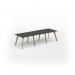 Unity worktable 3000w x 1000d with 4x solid oak legs, top in onyx grey UDW3010-OG