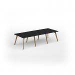 Unity worktable 3000w x 1200d with 4x solid oak legs, top in black UDW3012-BK