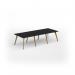Unity worktable 3000w x 1200d with 4x solid oak legs, top in black UDW3012-BK