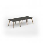 Unity worktable 3000w x 1200d with 4x solid oak legs, top in onyx grey UDW3012-OG