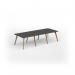 Unity worktable 3000w x 1200d with 4x solid oak legs, top in onyx grey UDW3012-OG