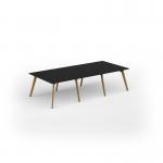 Unity worktable 3000w x 1400d with 4x solid oak legs, top in black UDW3014-BK