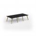 Unity worktable 3000w x 1400d with 4x solid oak legs, top in black UDW3014-BK