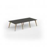 Unity worktable 3000w x 1400d with 4x solid oak legs, top in onyx grey UDW3014-OG