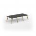 Unity worktable 3000w x 1400d with 4x solid oak legs, top in onyx grey UDW3014-OG