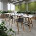 Unity worktable 3000w x 1400d with 4x solid oak legs, top in onyx grey UDW3014-OG