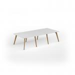 Unity worktable 3000w x 1400d with 4x solid oak legs, top in white UDW3014-WH