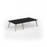 Unity worktable 3000w x 1600d with 4x solid oak legs, top in black UDW3016-BK