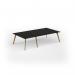 Unity worktable 3000w x 1600d with 4x solid oak legs, top in black UDW3016-BK