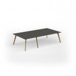 Unity worktable 3000w x 1600d with 4x solid oak legs, top in onyx grey UDW3016-OG