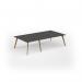 Unity worktable 3000w x 1600d with 4x solid oak legs, top in onyx grey UDW3016-OG