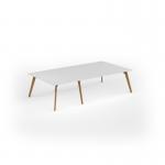 Unity worktable 3000w x 1600d with 4x solid oak legs, top in white UDW3016-WH