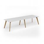 Unity worktable 3200w x 1000d with 4x solid oak legs, top in white UDW3210-WH