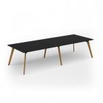 Unity worktable 3200w x 1200d with 4x solid oak legs, top in black UDW3212-BK