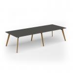 Unity worktable 3200w x 1200d with 4x solid oak legs, top in onyx grey UDW3212-OG