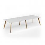 Unity worktable 3200w x 1200d with 4x solid oak legs, top in white UDW3212-WH