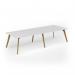 Unity worktable 3200w x 1200d with 4x solid oak legs, top in white UDW3212-WH