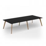 Unity worktable 3200w x 1400d with 4x solid oak legs, top in black UDW3214-BK