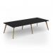 Unity worktable 3200w x 1400d with 4x solid oak legs, top in black UDW3214-BK
