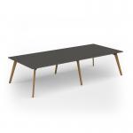 Unity worktable 3200w x 1400d with 4x solid oak legs, top in onyx grey UDW3214-OG