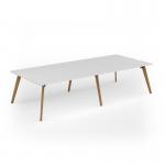 Unity worktable 3200w x 1400d with 4x solid oak legs, top in white UDW3214-WH