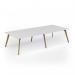 Unity worktable 3200w x 1400d with 4x solid oak legs, top in white UDW3214-WH