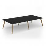 Unity worktable 3200w x 1600d with 4x solid oak legs, top in black UDW3216-BK