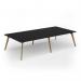 Unity worktable 3200w x 1600d with 4x solid oak legs, top in black UDW3216-BK