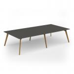 Unity worktable 3200w x 1600d with 4x solid oak legs, top in onyx grey UDW3216-OG