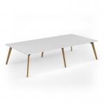 Unity worktable 3200w x 1600d with 4x solid oak legs, top in white UDW3216-WH