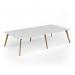Unity worktable 3200w x 1600d with 4x solid oak legs, top in white UDW3216-WH