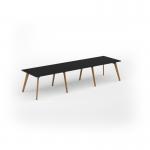 Unity worktable 3600w x 1000d with 4x solid oak legs, top in black UDW3610-BK