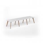 Unity worktable 3600w x 1000d with 4x solid oak legs, top in white UDW3610-WH
