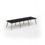 Unity worktable 3600w x 1200d with 4x solid oak legs, top in black UDW3612-BK