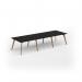Unity worktable 3600w x 1200d with 4x solid oak legs, top in black UDW3612-BK