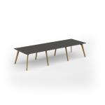 Unity worktable 3600w x 1200d with 4x solid oak legs, top in onyx grey UDW3612-OG