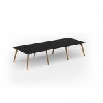 Unity worktable 3600w x 1400d with 4x solid oak legs, top in black UDW3614-BK