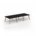 Unity worktable 3600w x 1400d with 4x solid oak legs, top in black UDW3614-BK