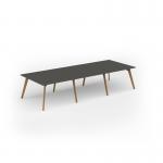 Unity worktable 3600w x 1400d with 4x solid oak legs, top in onyx grey UDW3614-OG