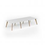 Unity worktable 3600w x 1400d with 4x solid oak legs, top in white UDW3614-WH