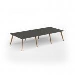 Unity worktable 3600w x 1600d with 4x solid oak legs, top in onyx grey UDW3616-OG