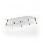 Unity worktable 3600w x 1600d with 4x solid oak legs, top in white UDW3616-WH