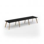 Unity worktable 4200w x 1000d with 4x solid oak legs, top in black UDW4210-BK