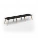 Unity worktable 4200w x 1000d with 4x solid oak legs, top in black UDW4210-BK