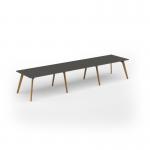 Unity worktable 4200w x 1000d with 4x solid oak legs, top in onyx grey UDW4210-OG