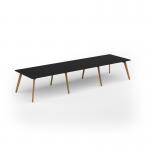 Unity worktable 4200w x 1200d with 4x solid oak legs, top in black UDW4212-BK