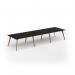 Unity worktable 4200w x 1200d with 4x solid oak legs, top in black UDW4212-BK